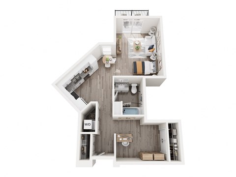 Floor plan for studio, 1 bath, 772 sqft